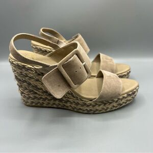 Anthropologie Paseart Suede Espadrille Wedge Sandals